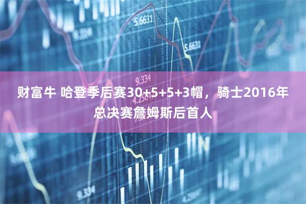 财富牛 哈登季后赛30+5+5+3帽，骑士2016年总决赛詹姆斯后首人