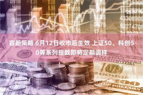 容新策略 6月12日收市后生效 上证50、科创50等系列指数即将定期调样