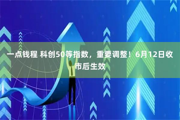 一点钱程 科创50等指数，重要调整！6月12日收市后生效